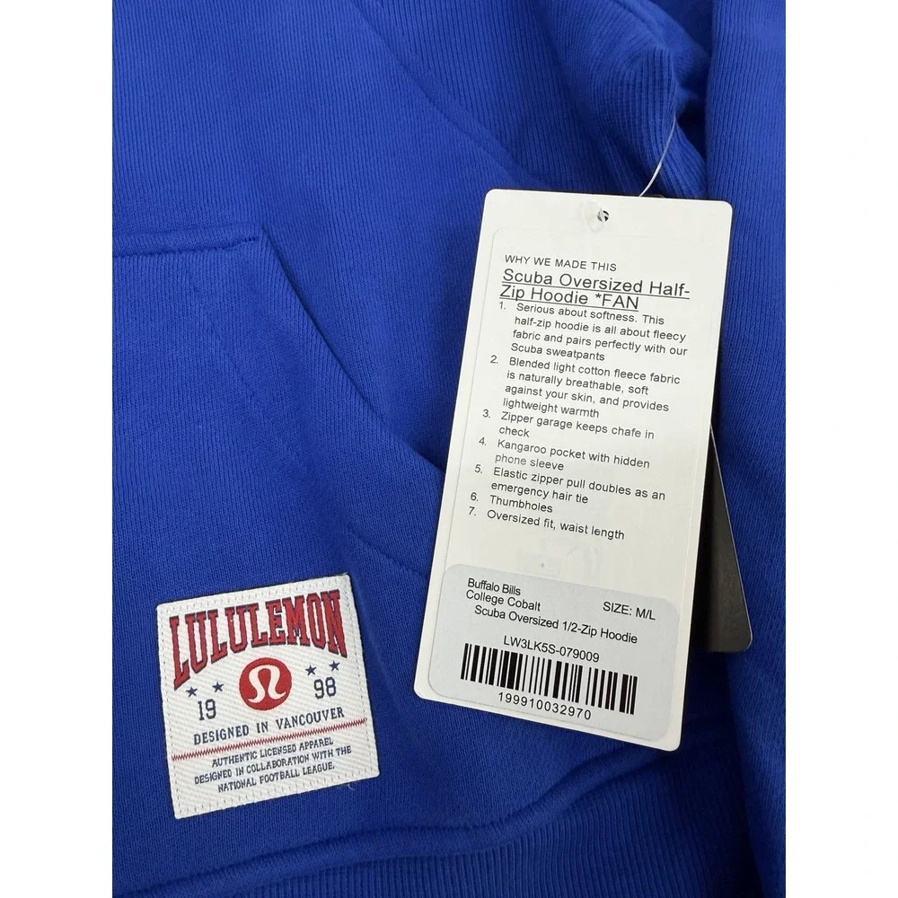 Lululemon x Buffalo Bills Women's M/L Scuba Oversized Half-Zip Hoodie